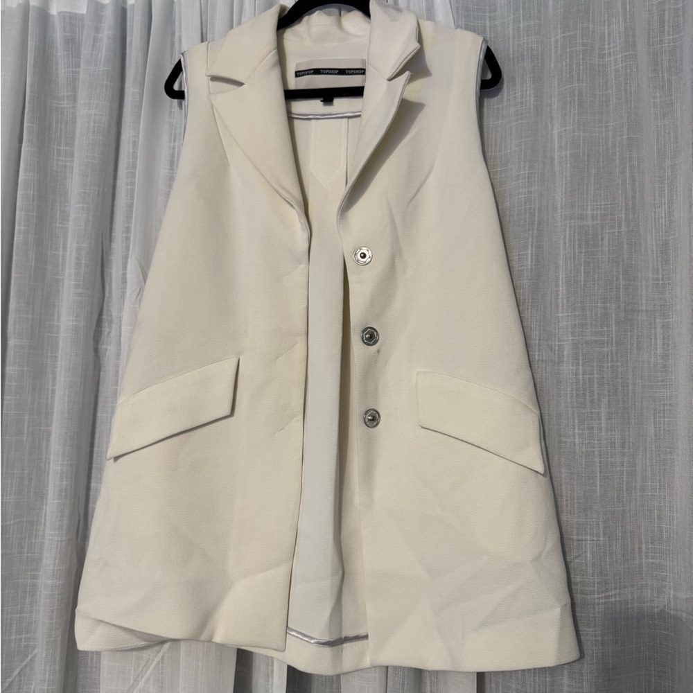 Topshop Ivory Sleeveless Vest